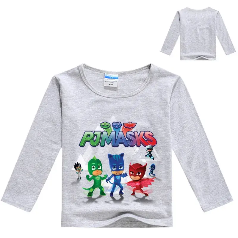 Kids Teen Mask T-Shirt Set White Long Sleeve Cartoon Print
