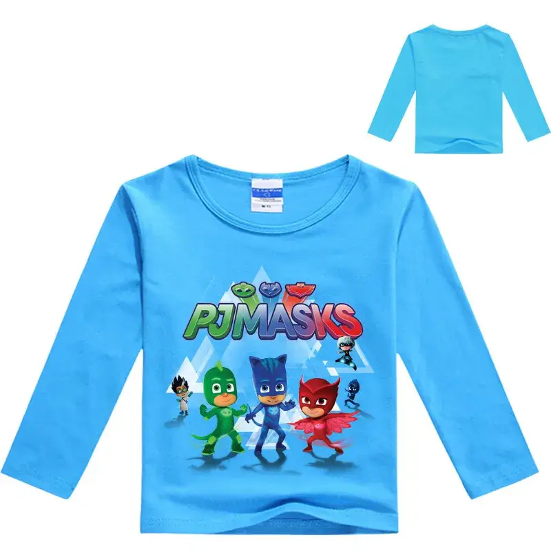 Kids Teen Mask T-Shirt Set White Long Sleeve Cartoon Print