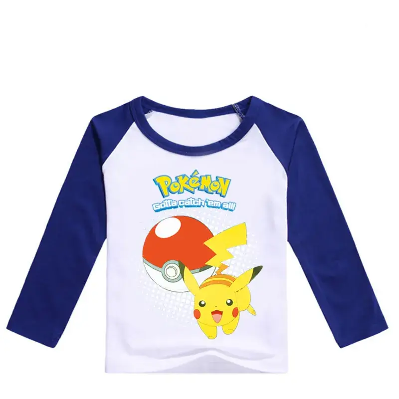 Kids Pokemon Long Sleeve T-Shirt Blue Medium to XL — feature 12