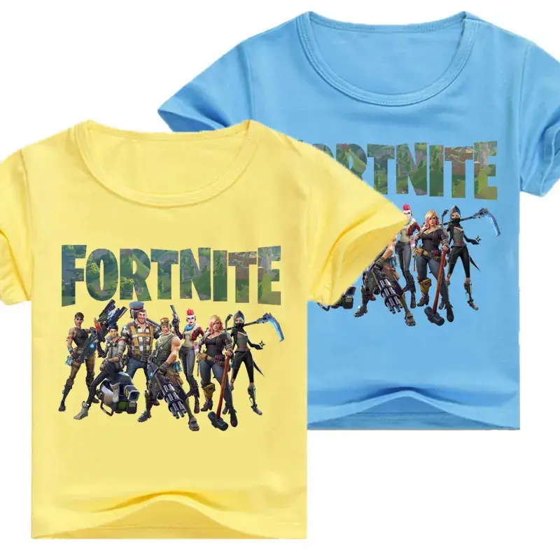 Fortnite Printed Kids T-Shirt White Black Raglan Sleeve
