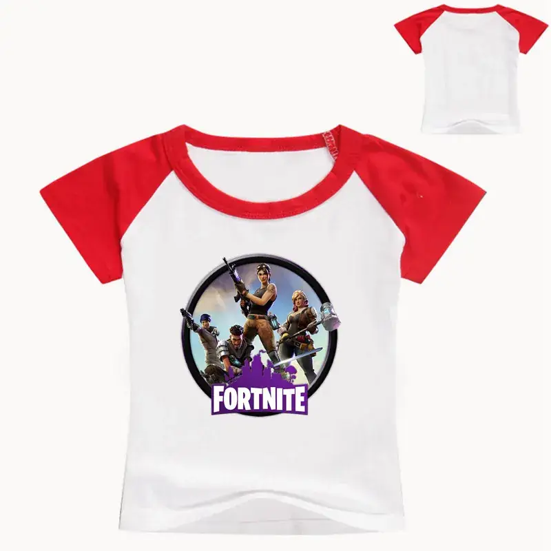 Fortnite Printed Kids T-Shirt White Blue Round Neck