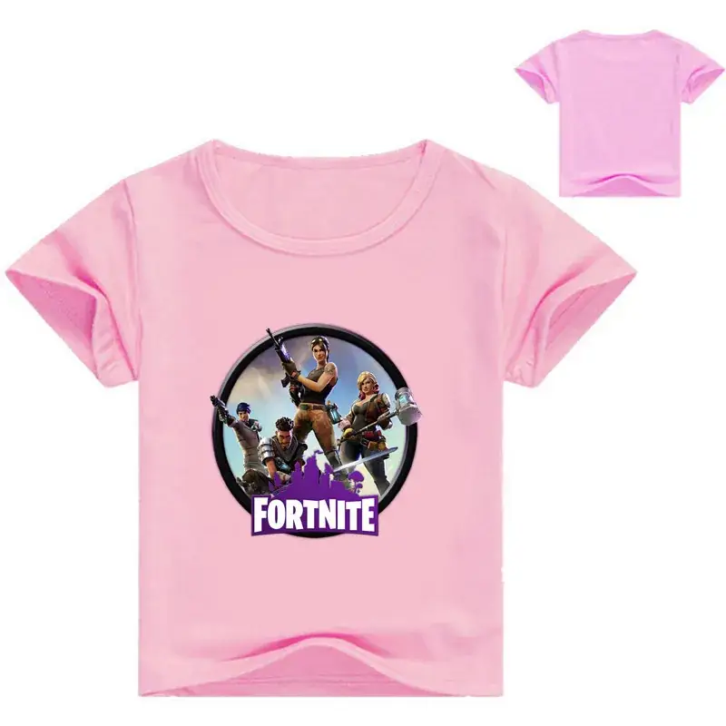 Fortnite Printed Kids T-Shirt White Blue Round Neck — feature 11