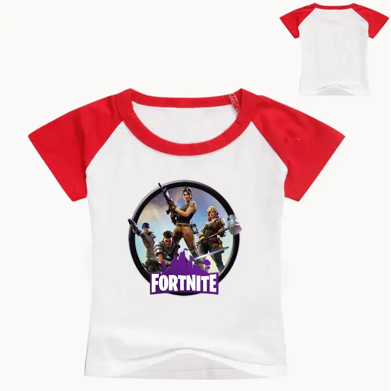 Fortnite Printed Kids T-Shirt White Blue Round Neck — feature 5