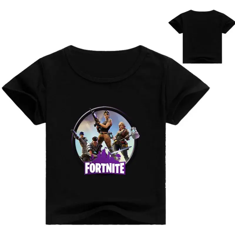 Fortnite Printed Kids T-Shirt White Blue Round Neck — feature 7