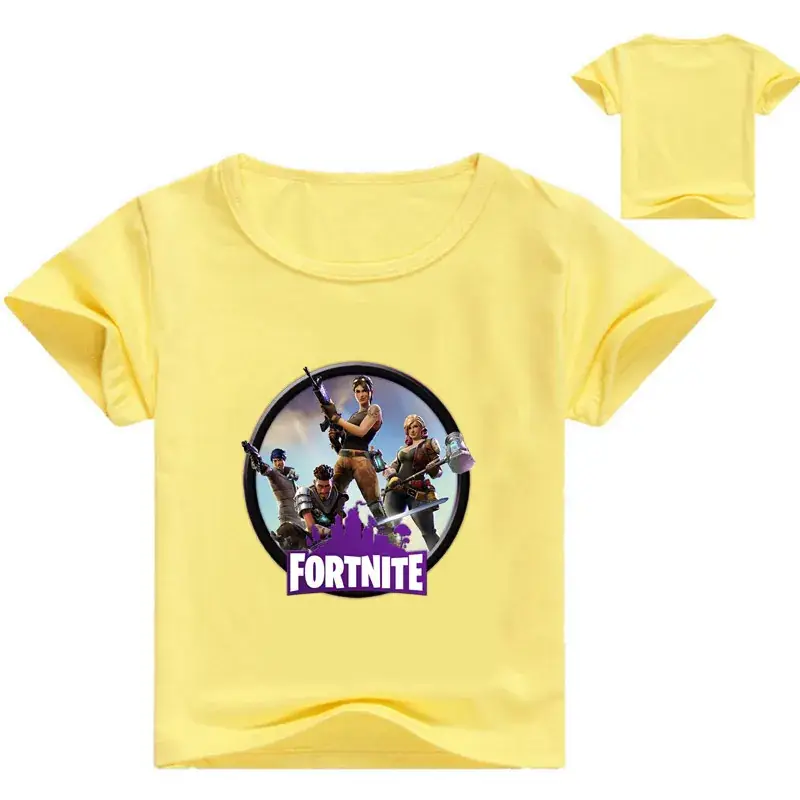 Fortnite Printed Kids T-Shirt White Blue Round Neck