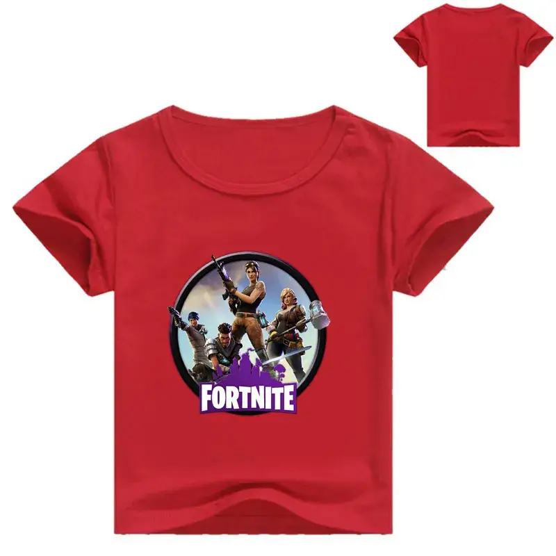 Fortnite Printed Kids T-Shirt White Blue Round Neck