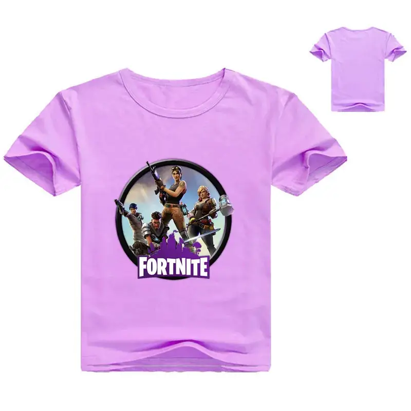 Fortnite Printed Kids T-Shirt White Blue Round Neck
