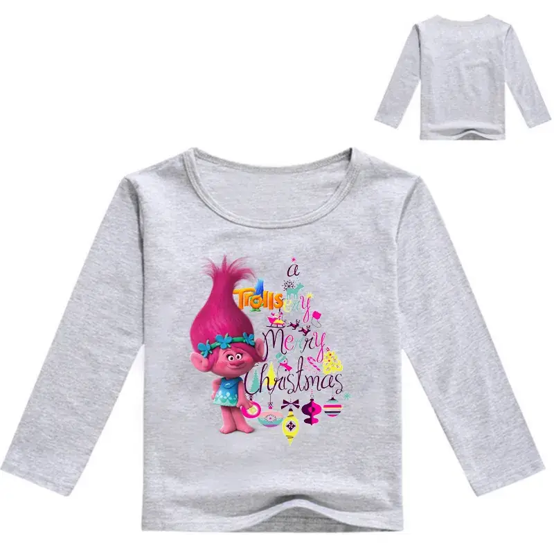 Girls Pink Long Sleeve T-Shirt with Cartoon Print — feature 7