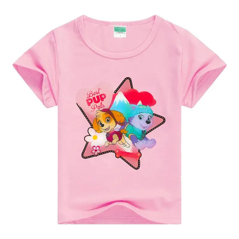 White Cartoon Print Kids T-Shirt Short Sleeve - Image 9