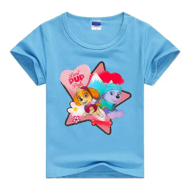 White Cartoon Print Kids T-Shirt Short Sleeve - Image 12
