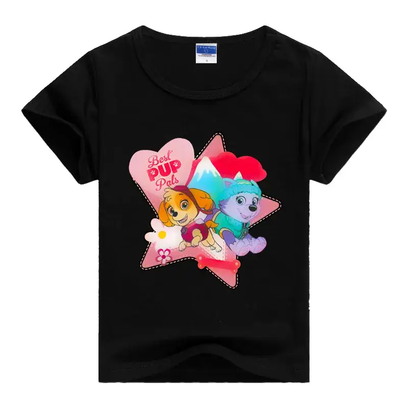 White Cartoon Print Kids T-Shirt Short Sleeve — feature 5