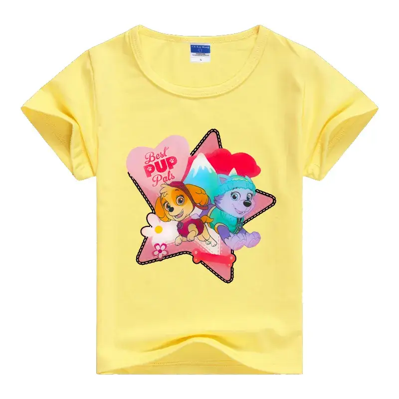 White Cartoon Print Kids T-Shirt Short Sleeve — feature 6