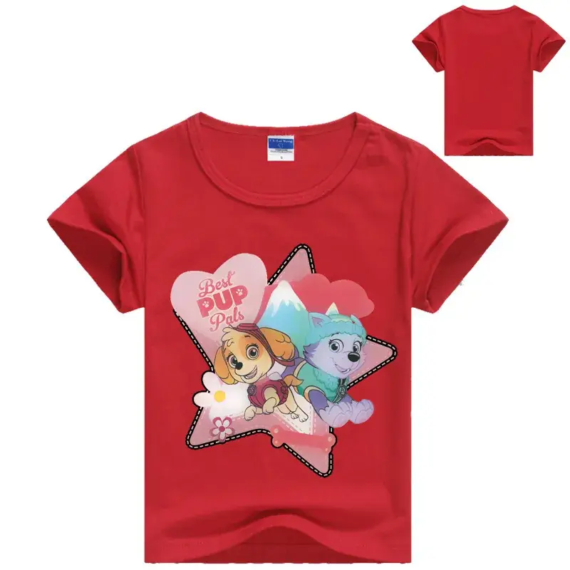 White Cartoon Print Kids T-Shirt Short Sleeve - Image 3