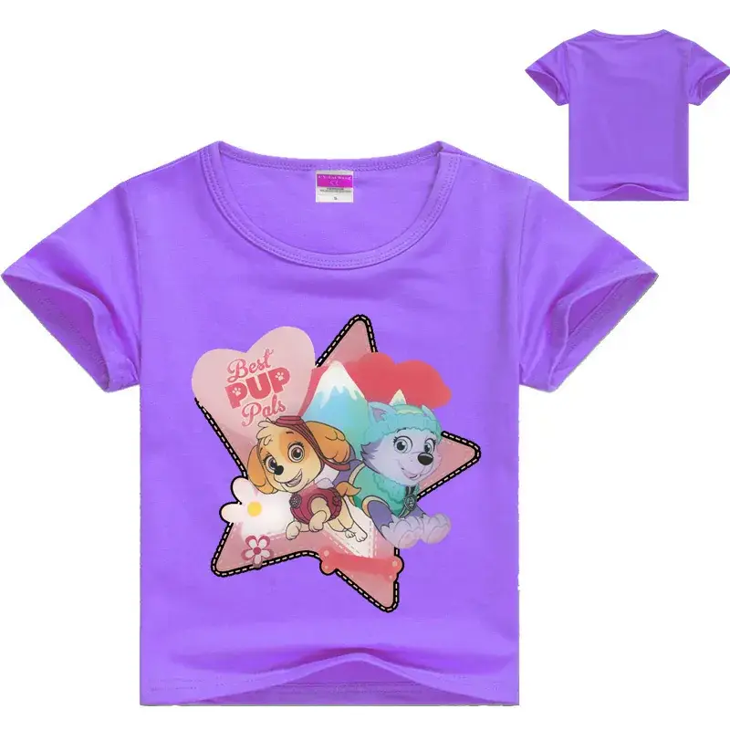 White Cartoon Print Kids T-Shirt Short Sleeve - Image 4