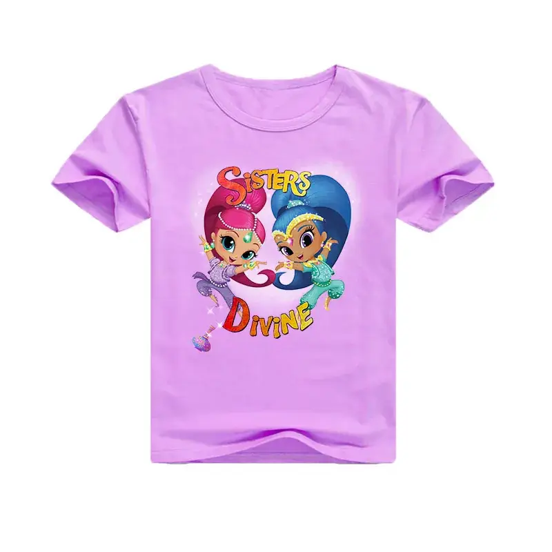 Pink Cartoon Girls T-Shirt for Girls 7613