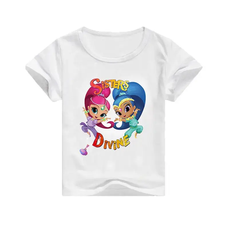 Pink Cartoon Girls T-Shirt for Girls 7613