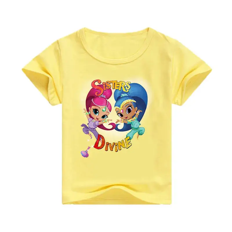 Pink Cartoon Girls T-Shirt for Girls 7613