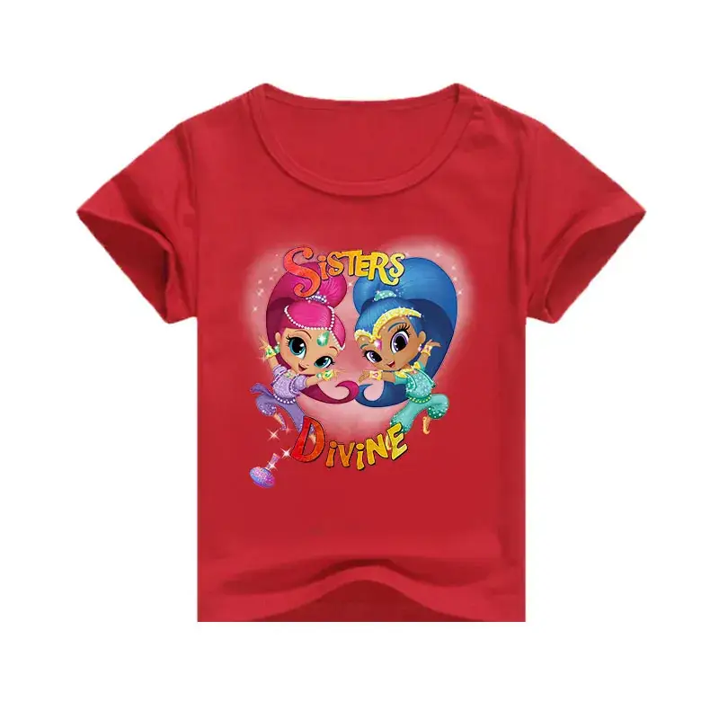 Pink Cartoon Girls T-Shirt for Girls 7613
