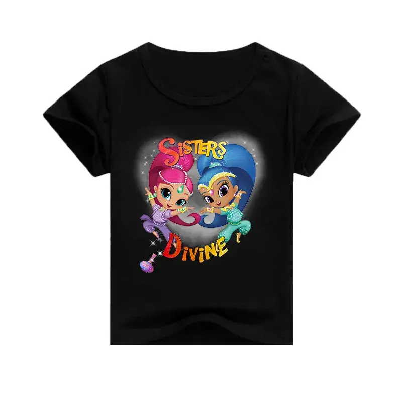Pink Cartoon Girls T-Shirt for Girls 7613