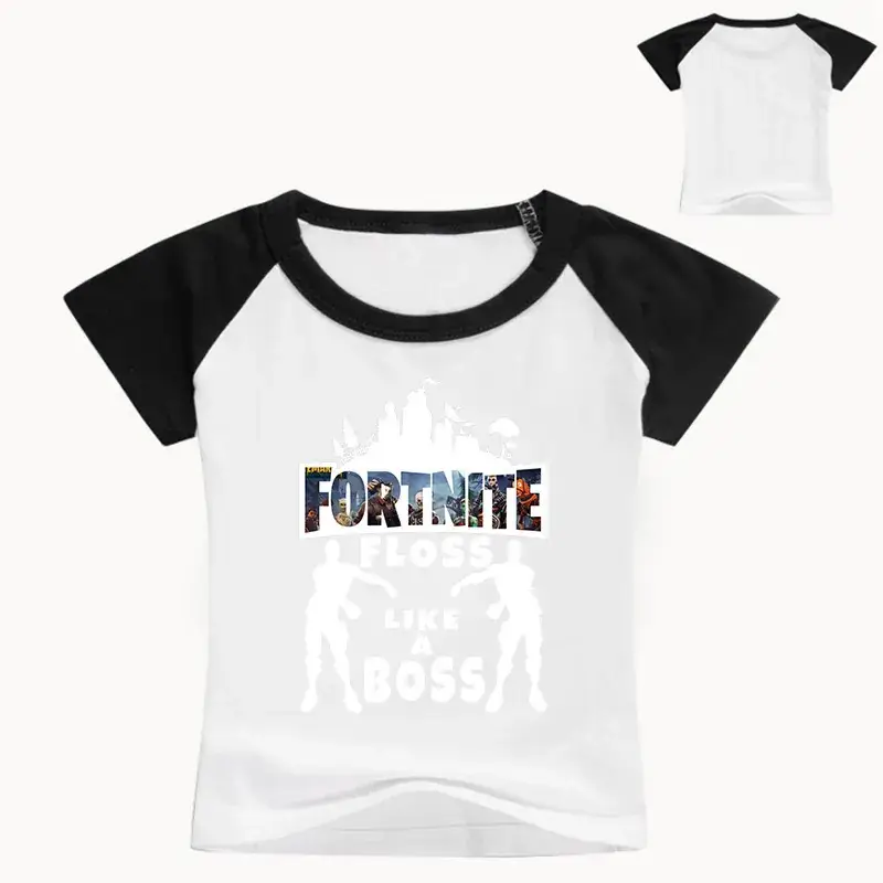 Fortnite Boss Graphic T-Shirt for Kids Black Round Neck