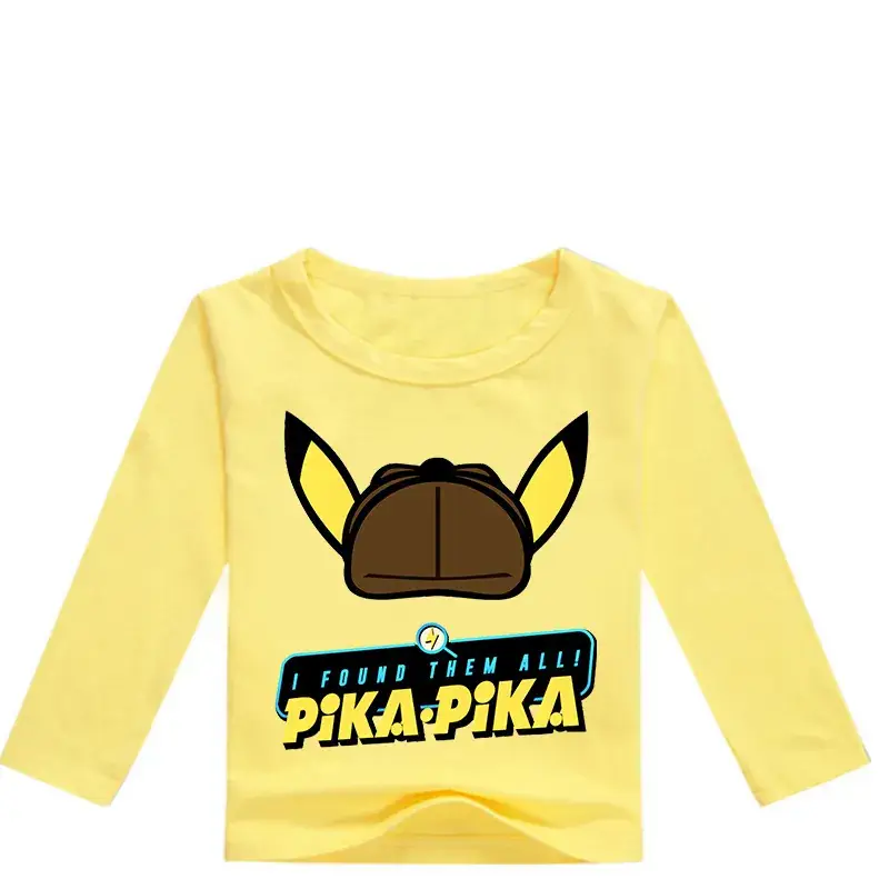 Pika Anime Long Sleeve Pink Shirt for Boys Girls 0353