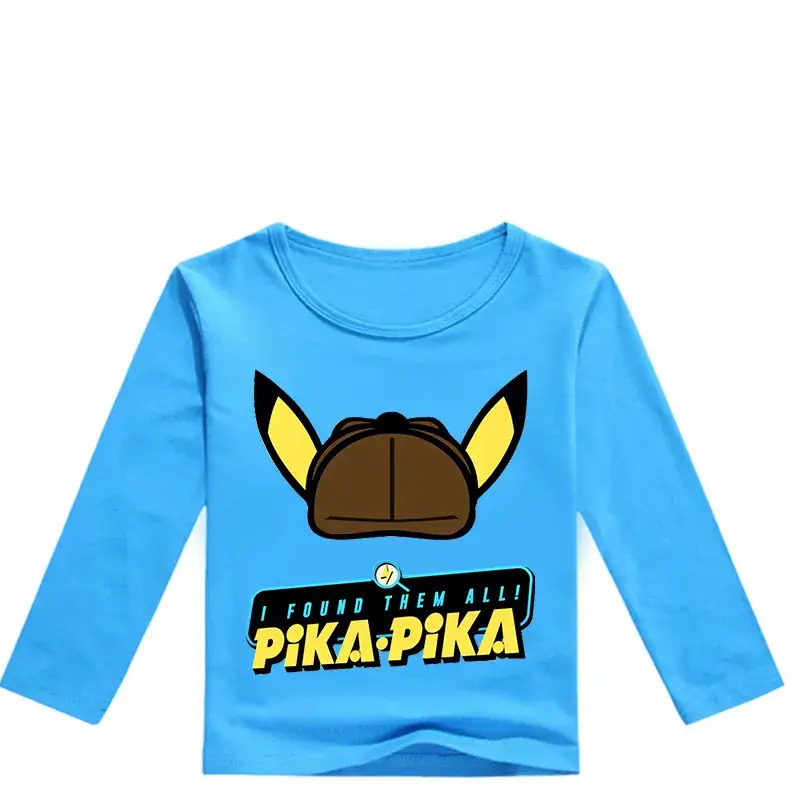 Pika Anime Long Sleeve Pink Shirt for Boys Girls 0353