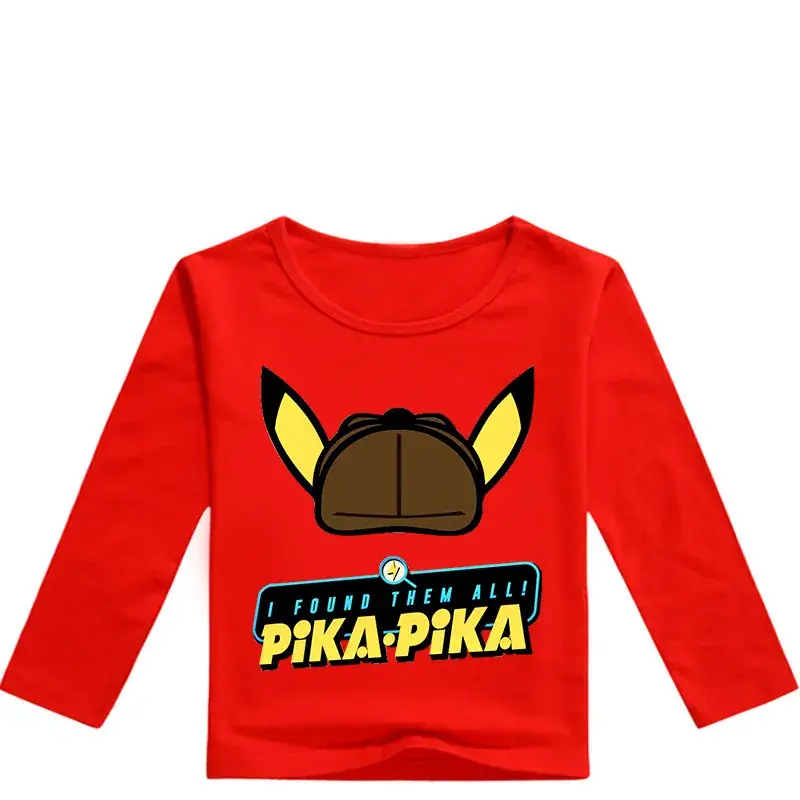 Pika Anime Long Sleeve Pink Shirt for Boys Girls 0353 — feature 5