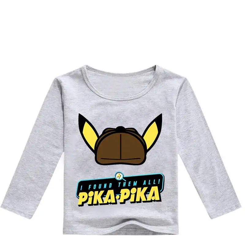 Pika Anime Long Sleeve Pink Shirt for Boys Girls 0353