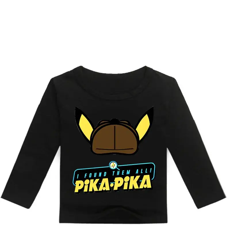 Pika Anime Long Sleeve Pink Shirt for Boys Girls 0353