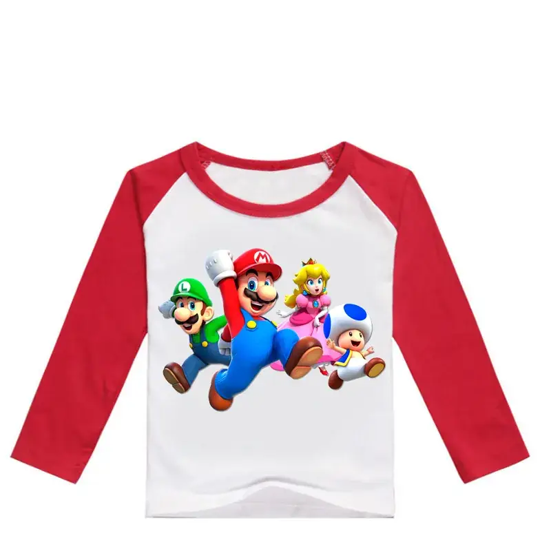 Kids Super Mario Long Sleeve T-Shirt Blue White — feature 10