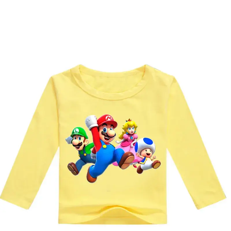 Kids Super Mario Long Sleeve T-Shirt Blue White — feature 4