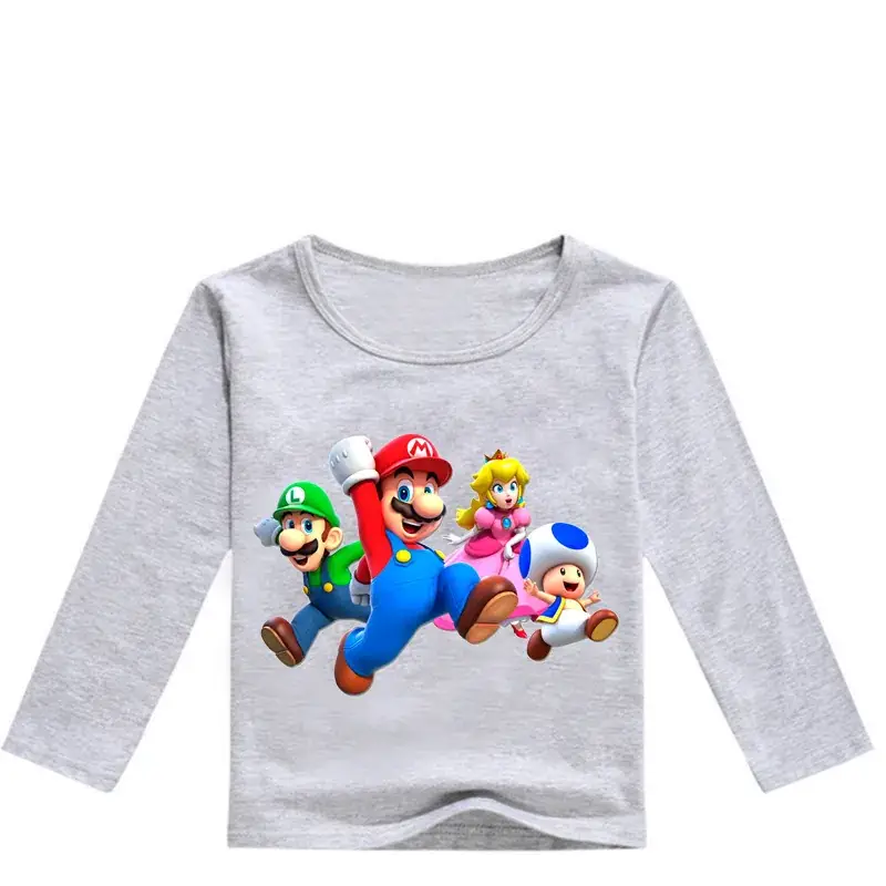 Kids Super Mario Long Sleeve T-Shirt Blue White — feature 7