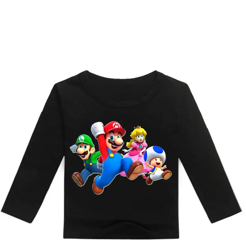 Kids Super Mario Long Sleeve T-Shirt Blue White — feature 8