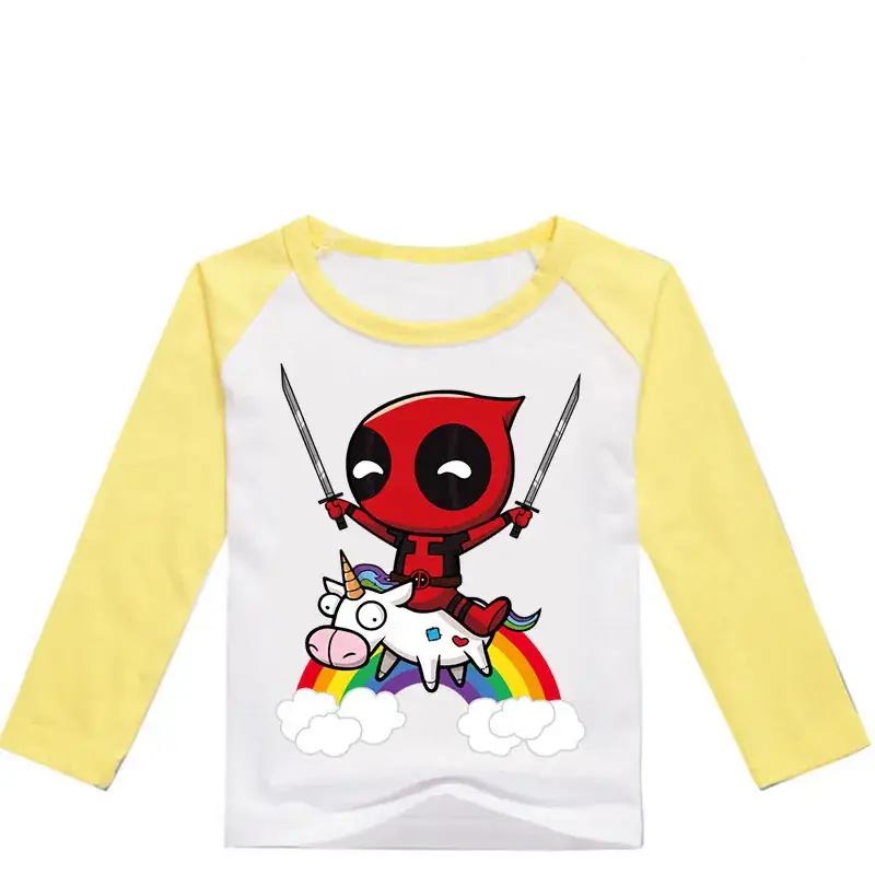 Kids Long Sleeve T-Shirt Red White Cartoon Print - Image 11