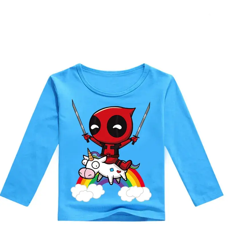 Kids Long Sleeve T-Shirt Red White Cartoon Print - Image 8