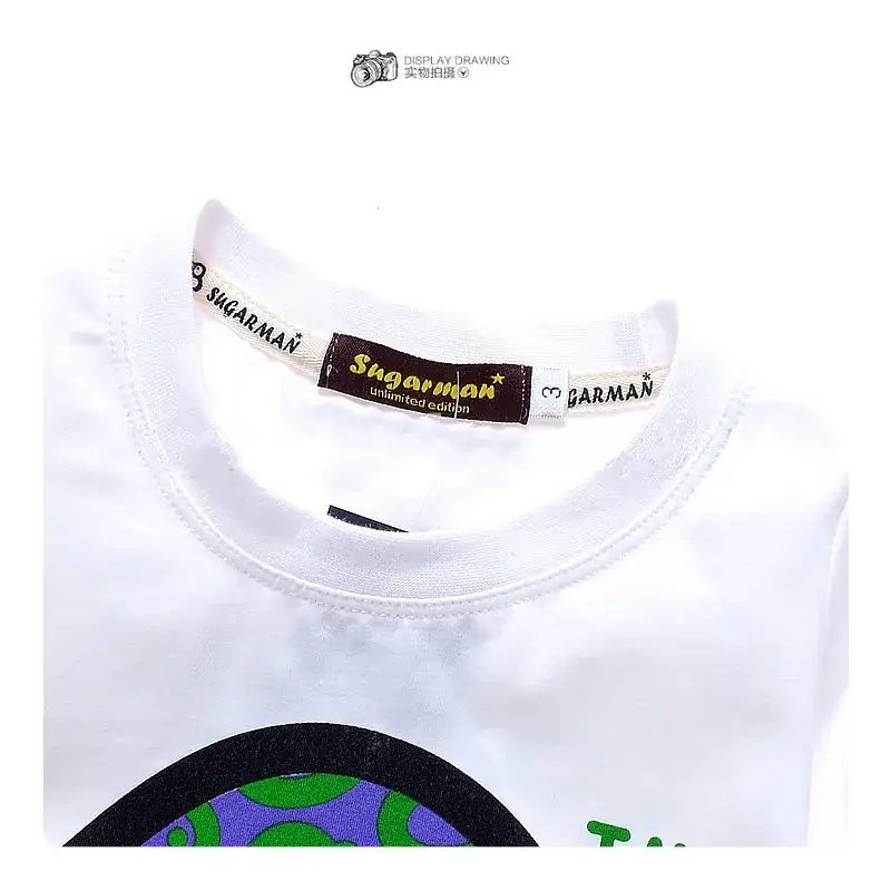 White Mugman Cartoon T-Shirt for Boys Girls Cross Border — feature 4