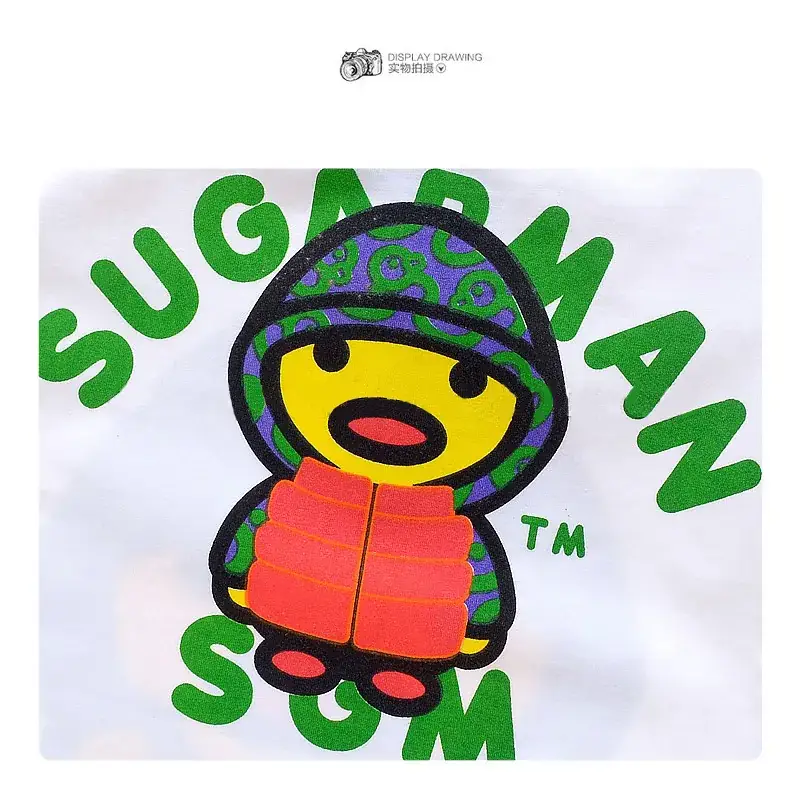 White Mugman Cartoon T-Shirt for Boys Girls Cross Border — feature 5