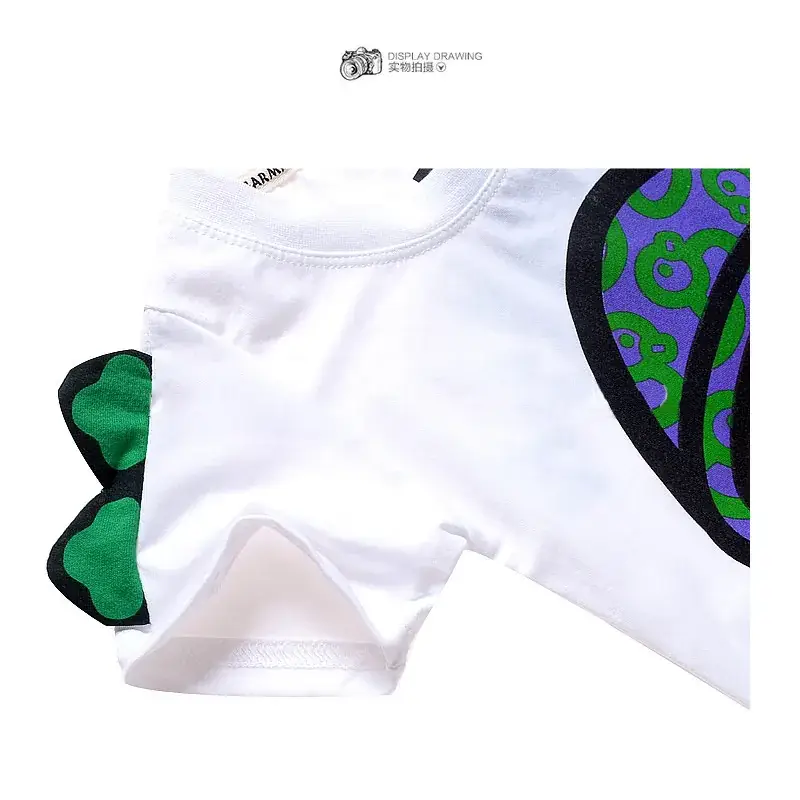 White Mugman Cartoon T-Shirt for Boys Girls Cross Border — feature 8