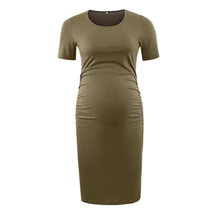 Black Maternity Gown Round Neck Short Sleeve 1503 - Image 8