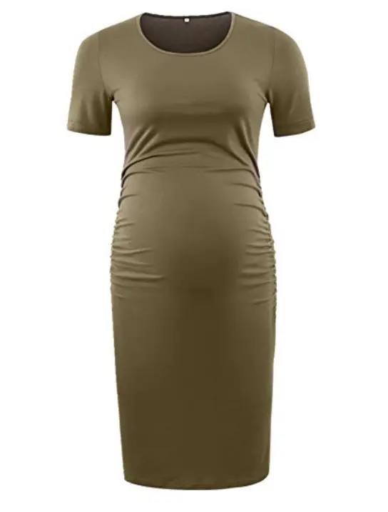 Black Maternity Gown Round Neck Short Sleeve 1503 - Image 3
