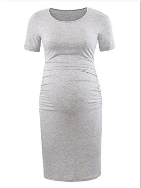 Black Maternity Gown Round Neck Short Sleeve 1503 - Image 5