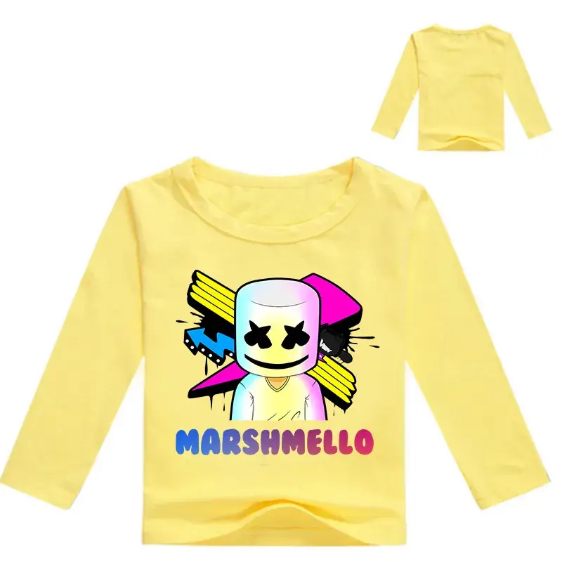 Marlhello Yellow Long Sleeve Kids Shirt - Image 3