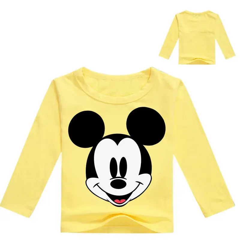 Mickey Mouse Long Sleeve T-Shirt Pink Kids 0297 - Image 3