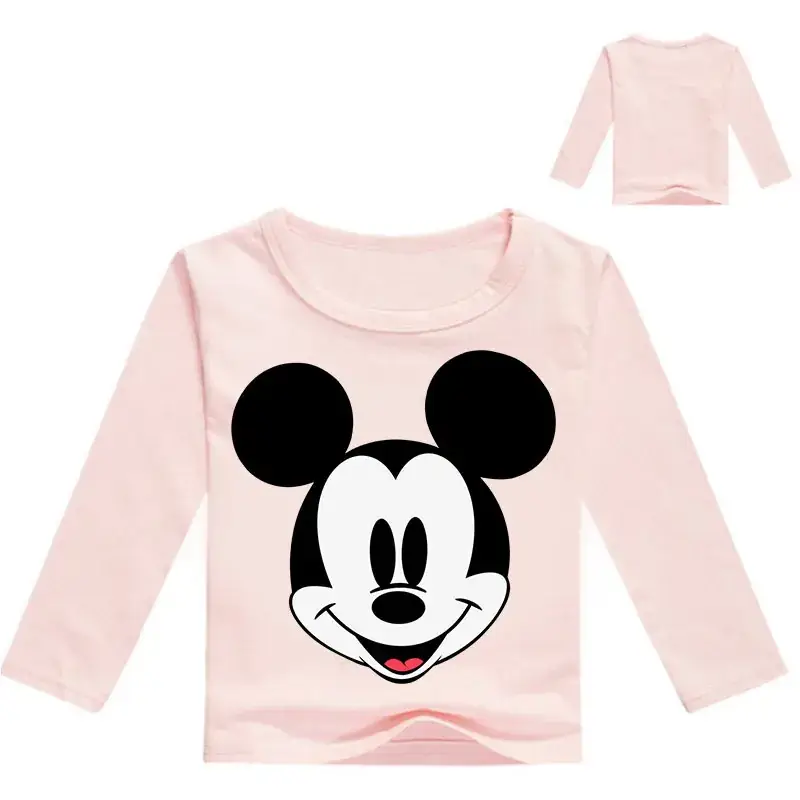 Mickey Mouse Long Sleeve T-Shirt Pink Kids 0297 - Image 2