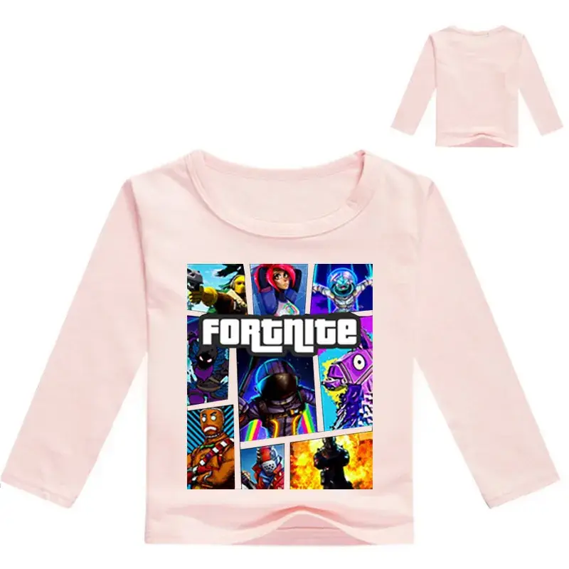 2018 Long Sleeve Printed T-Shirt White Round Neck - Image 2