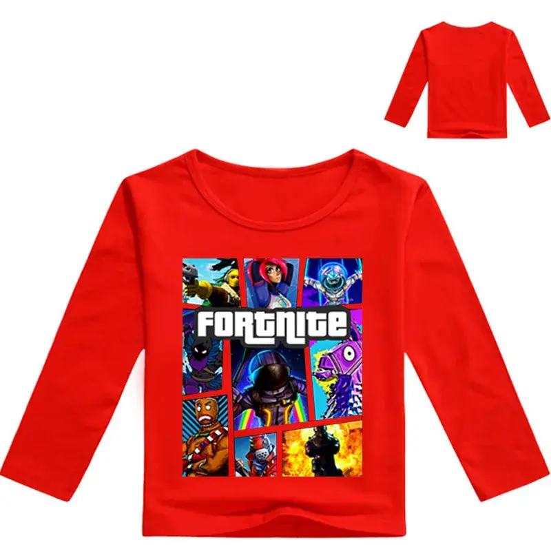 2018 Long Sleeve Printed T-Shirt White Round Neck - Image 4