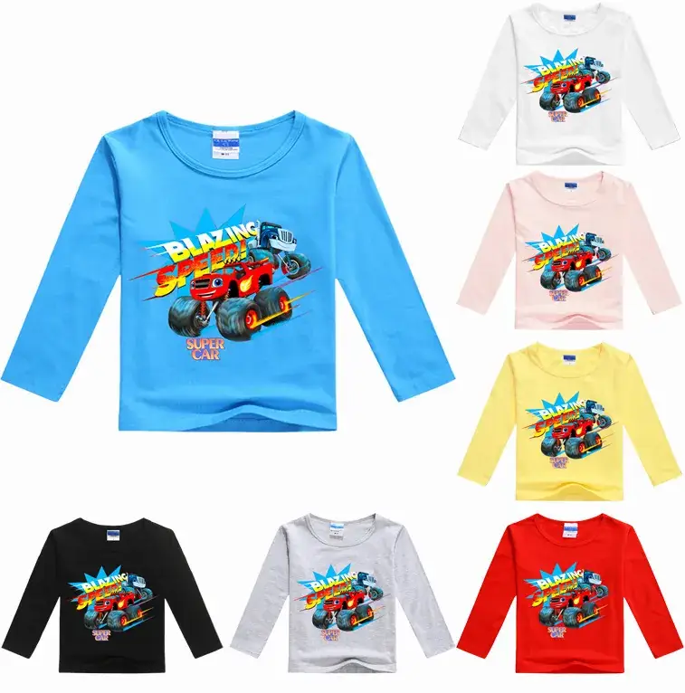 Yellow Motorcycle Graphic Long Sleeve T-Shirt for Boys - Image 8