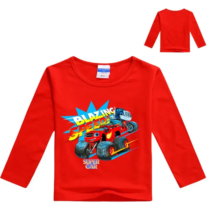Yellow Motorcycle Graphic Long Sleeve T-Shirt for Boys - Image 9