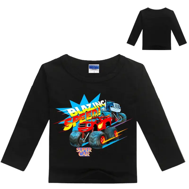 Yellow Motorcycle Graphic Long Sleeve T-Shirt for Boys - Image 10
