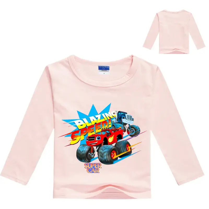 Yellow Motorcycle Graphic Long Sleeve T-Shirt for Boys — feature 7